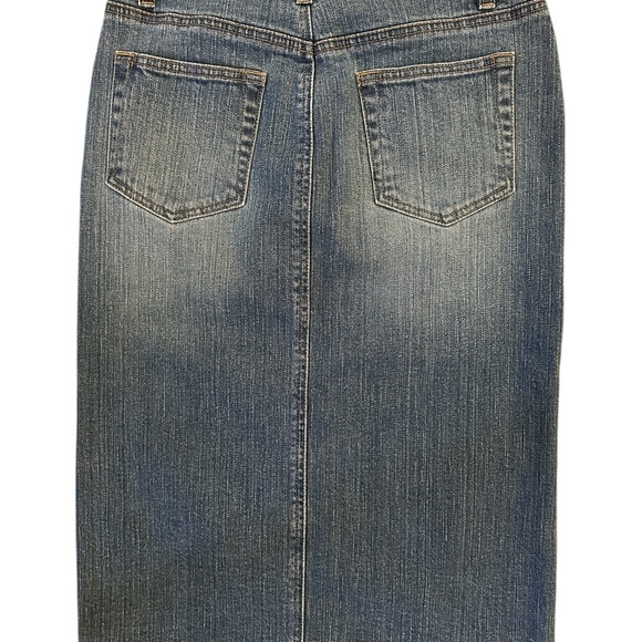 Gap Jeans Midi Front Split Classic Blue Denim Skirt - Picture 2 of 8